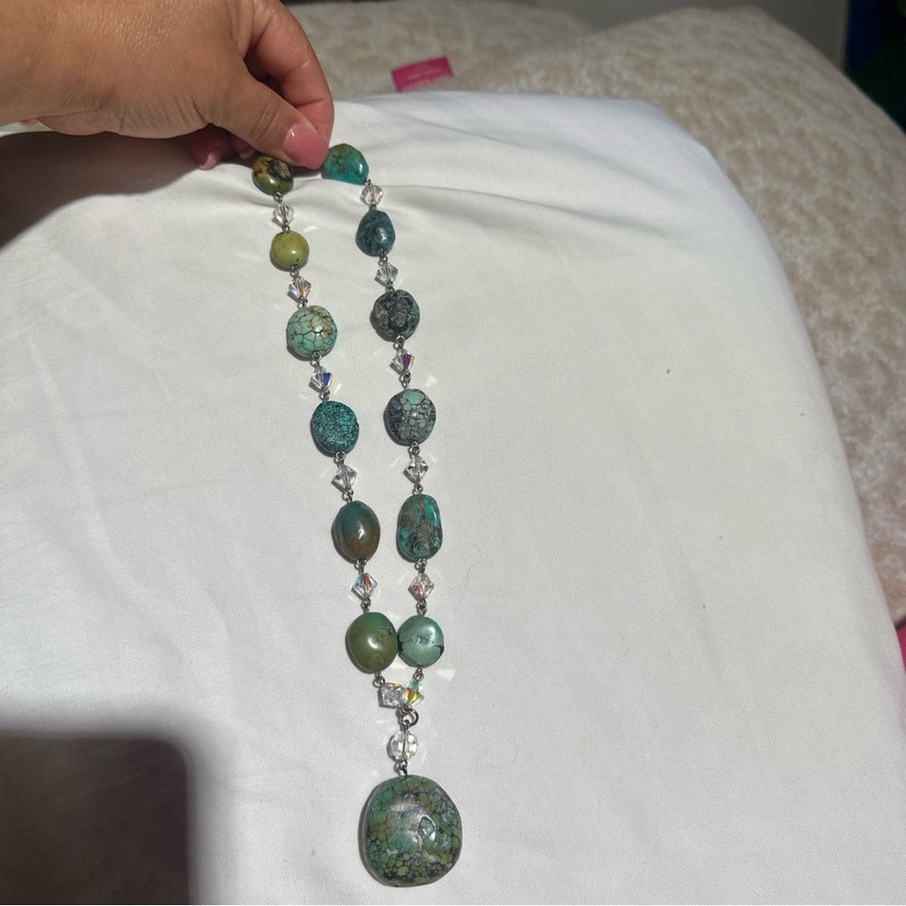 Antigua Turquoise and Silver Gemstone Necklace